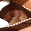 CELINE Macadam Canvas Shoulder Bag PVC Leather Brown Gold Auth ep10815-21