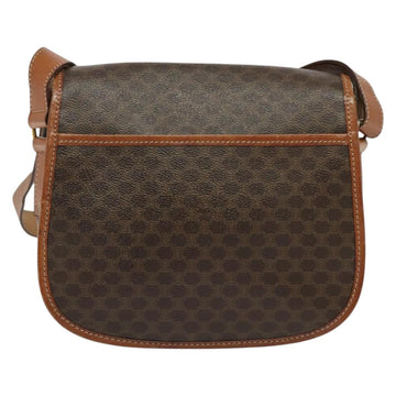 CELINE Macadam Canvas Shoulder Bag PVC Leather Brown Gold Auth ep10815 - 0