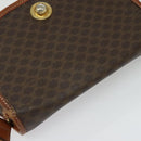 CELINE Macadam Canvas Shoulder Bag PVC Leather Brown Gold Auth ep10815-6