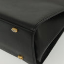 CELINE Hand Bag Leather Black Gold Auth ep10817-16