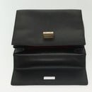 CELINE Hand Bag Leather Black Gold Auth ep10817-18