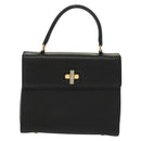 CELINE Hand Bag Leather Black Gold Auth ep10817-13