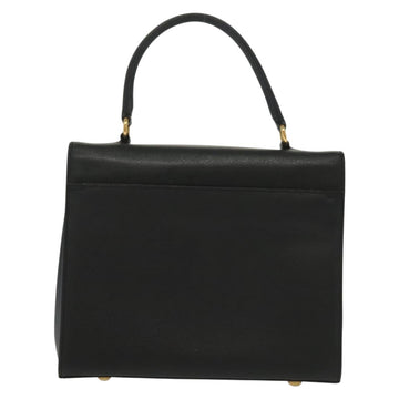 CELINE Hand Bag Leather Black Gold Auth ep10817 - 0