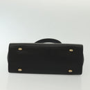 CELINE Hand Bag Leather Black Gold Auth ep10817-5