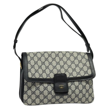 GUCCI GG Supreme Shoulder Bag PVC Navy Gold Auth ep10820
