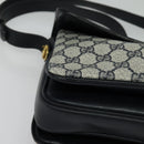 GUCCI GG Supreme Shoulder Bag PVC Navy Gold Auth ep10820-10