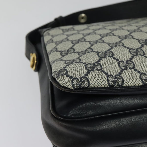 GUCCI GG Supreme Shoulder Bag PVC Navy Gold Auth ep10820