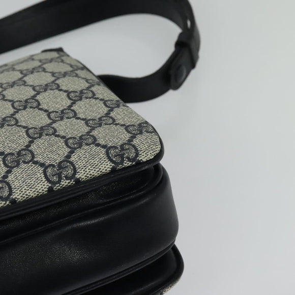 GUCCI GG Supreme Shoulder Bag PVC Navy Gold Auth ep10820