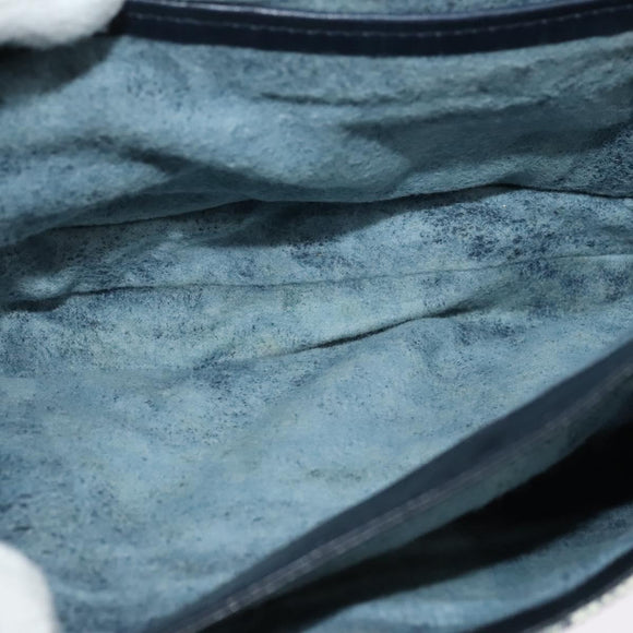 GUCCI GG Supreme Shoulder Bag PVC Navy Gold Auth ep10820