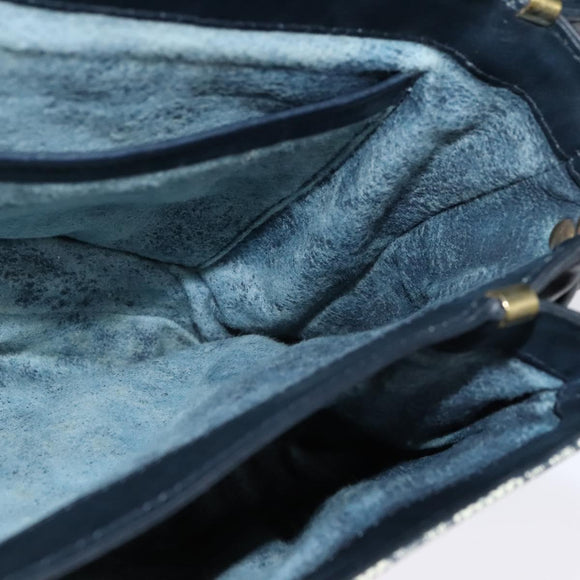 GUCCI GG Supreme Shoulder Bag PVC Navy Gold Auth ep10820