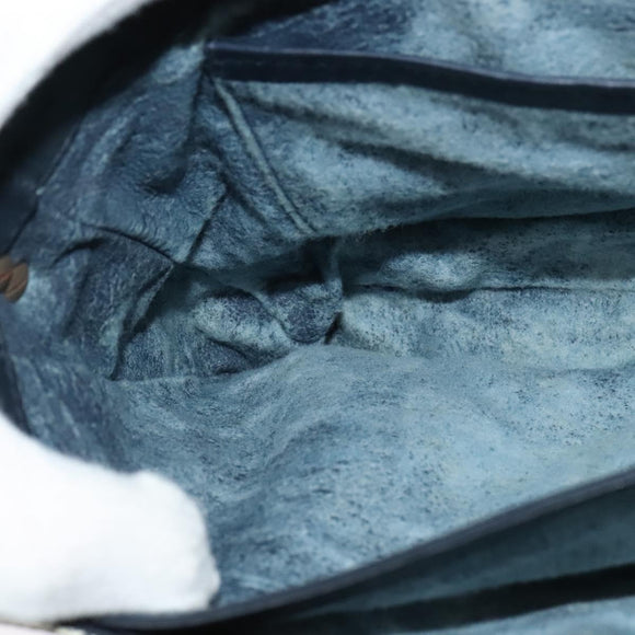 GUCCI GG Supreme Shoulder Bag PVC Navy Gold Auth ep10820