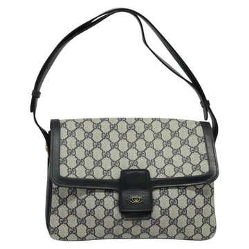 GUCCI GG Supreme Shoulder Bag PVC Navy Gold Auth ep10820 - 0