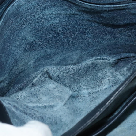 GUCCI GG Supreme Shoulder Bag PVC Navy Gold Auth ep10820