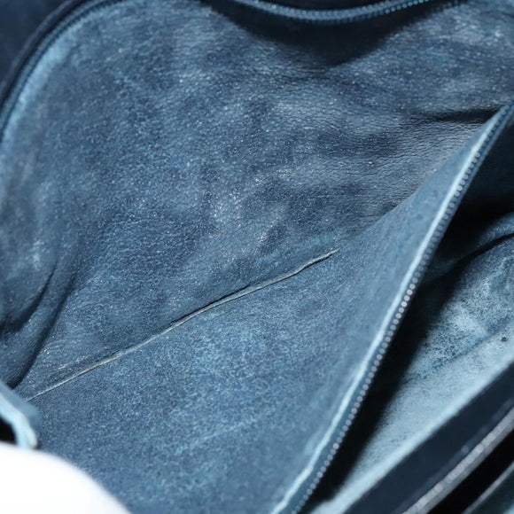 GUCCI GG Supreme Shoulder Bag PVC Navy Gold Auth ep10820