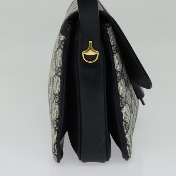 GUCCI GG Supreme Shoulder Bag PVC Navy Gold Auth ep10820