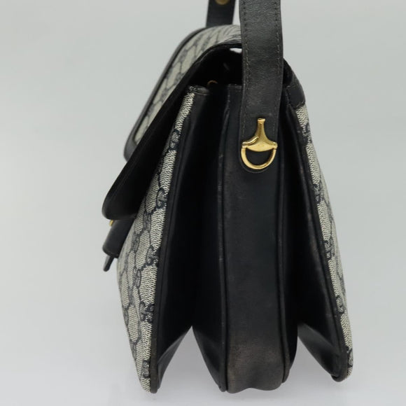 GUCCI GG Supreme Shoulder Bag PVC Navy Gold Auth ep10820