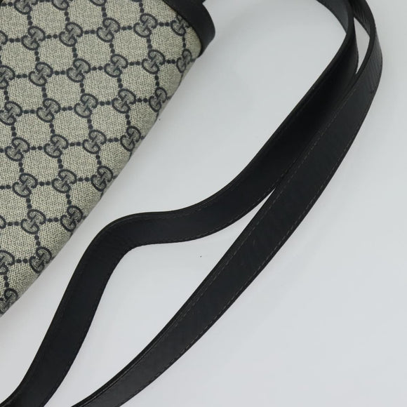 GUCCI GG Supreme Shoulder Bag PVC Navy Gold Auth ep10820