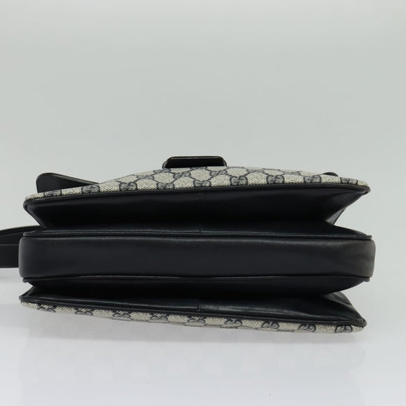 GUCCI GG Supreme Shoulder Bag PVC Navy Gold Auth ep10820