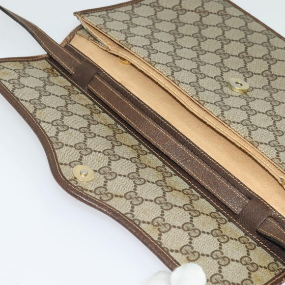 GUCCI GG Supreme Shoulder Bag PVC Beige Gold 004 904 0671 Auth ep10822