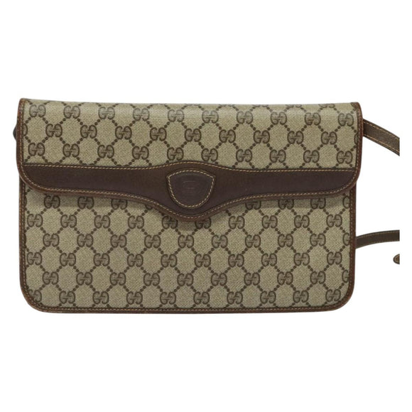 GUCCI GG Supreme Shoulder Bag PVC Beige Gold 004 904 0671 Auth ep10822