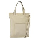 LOEWE Anagram Tote Bag Leather 2way White Gold Auth ep10824-1