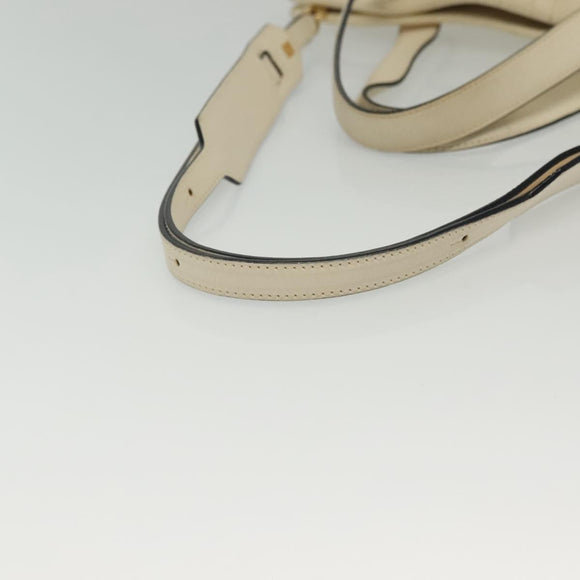 LOEWE Anagram Tote Bag Leather 2way White Gold Auth ep10824