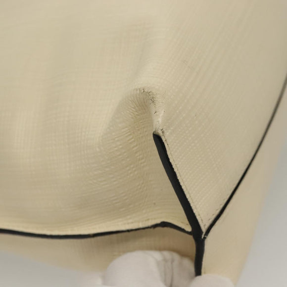 LOEWE Anagram Tote Bag Leather 2way White Gold Auth ep10824