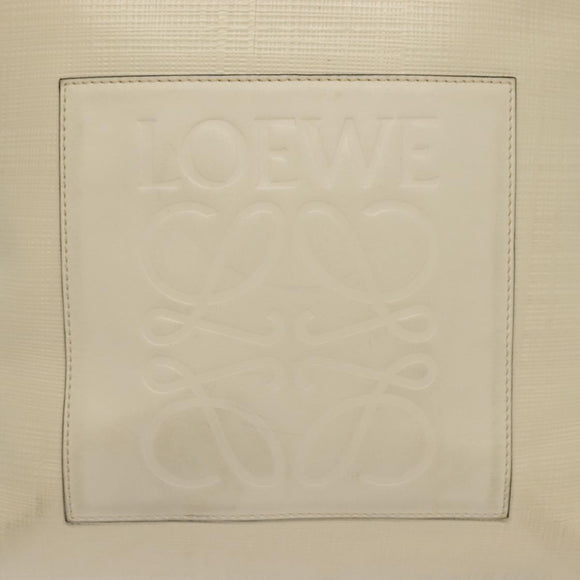 LOEWE Anagram Tote Bag Leather 2way White Gold Auth ep10824