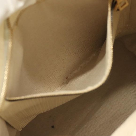 LOEWE Anagram Tote Bag Leather 2way White Gold Auth ep10824