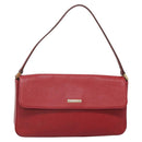 BURBERRY Hand Bag Leather Red Gold Auth ep10833-1