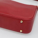 BURBERRY Hand Bag Leather Red Gold Auth ep10833-15