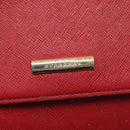 BURBERRY Hand Bag Leather Red Gold Auth ep10833-17