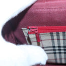 BURBERRY Hand Bag Leather Red Gold Auth ep10833-18