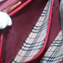 BURBERRY Hand Bag Leather Red Gold Auth ep10833-12