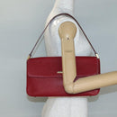 BURBERRY Hand Bag Leather Red Gold Auth ep10833-22
