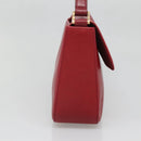 BURBERRY Hand Bag Leather Red Gold Auth ep10833-3
