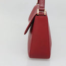 BURBERRY Hand Bag Leather Red Gold Auth ep10833-4