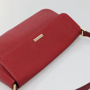 BURBERRY Hand Bag Leather Red Gold Auth ep10833-6