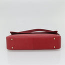 BURBERRY Hand Bag Leather Red Gold Auth ep10833-5
