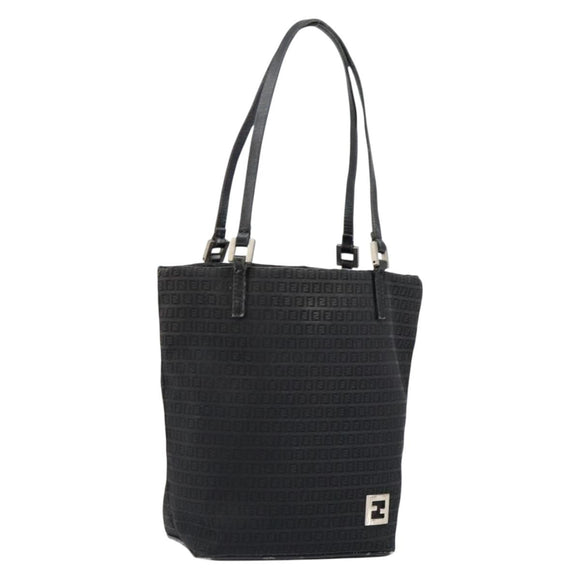 FENDI Zucchino Canvas Hand Bag Black Auth ep10842