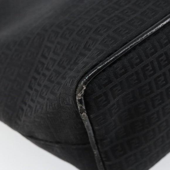 FENDI Zucchino Canvas Hand Bag Black Auth ep10842