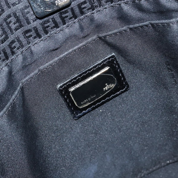 FENDI Zucchino Canvas Hand Bag Black Auth ep10842