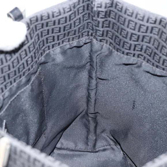 FENDI Zucchino Canvas Hand Bag Black Auth ep10842