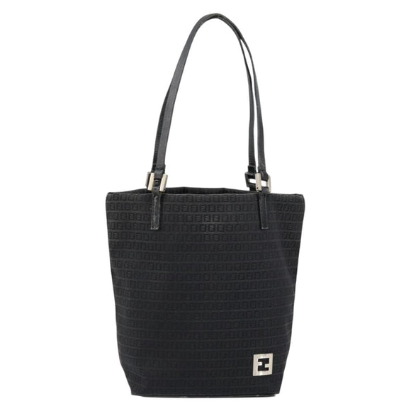 FENDI Zucchino Canvas Hand Bag Black Auth ep10842