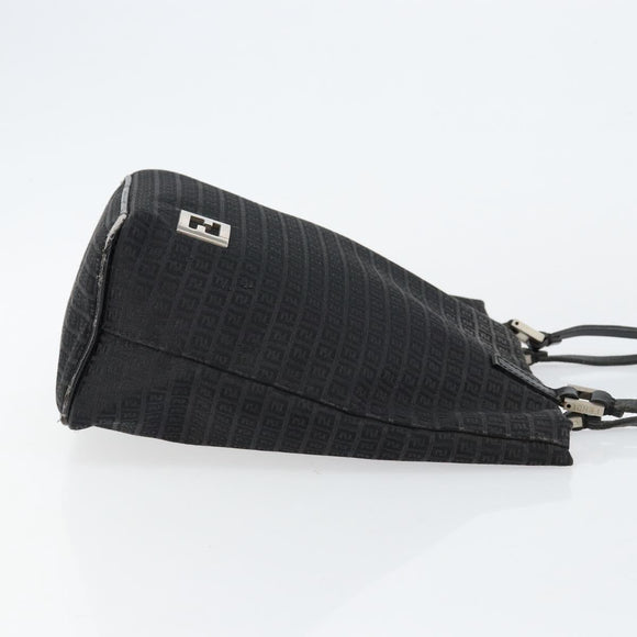 FENDI Zucchino Canvas Hand Bag Black Auth ep10842