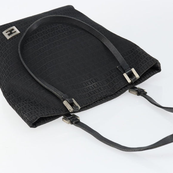 FENDI Zucchino Canvas Hand Bag Black Auth ep10842