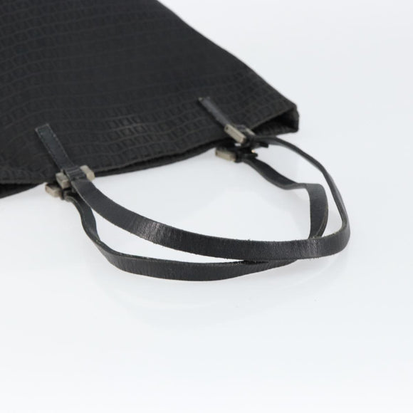 FENDI Zucchino Canvas Hand Bag Black Auth ep10842