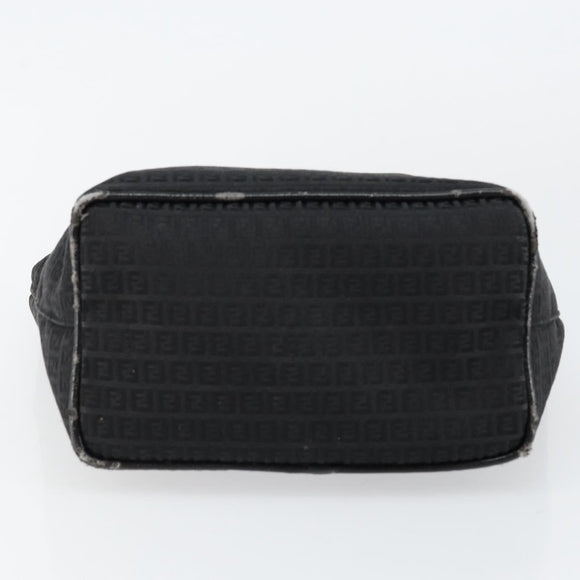FENDI Zucchino Canvas Hand Bag Black Auth ep10842