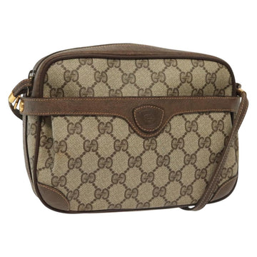 GUCCI GG Supreme Shoulder Bag PVC Beige Gold Auth ep10845