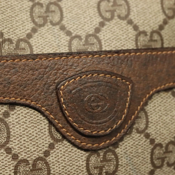 GUCCI GG Supreme Shoulder Bag PVC Beige Gold Auth ep10845